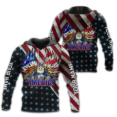 Independence Day American Eagle Biker Customized 3D All Over Printed Shirts