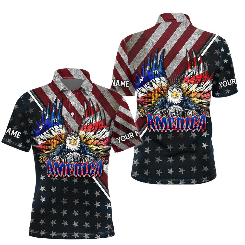 Independence Day American Eagle Biker Customized 3D All Over Printed Shirts