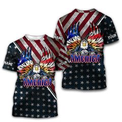 Independence Day American Eagle Biker Customized 3D All Over Printed Shirts