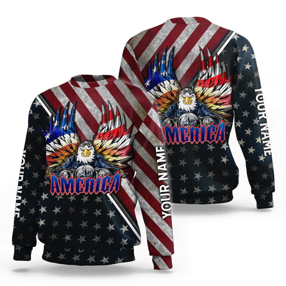 Independence Day American Eagle Biker Customized 3D All Over Printed Shirts