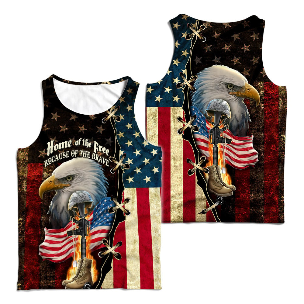 Home of The Free Because of The Brave 4th of July Independence Day 3D Printed Shirts