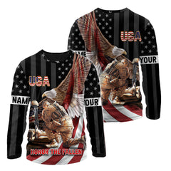 Honor The Fallen Eagle American Independence Day Customized 3D All Over Printed Shirts