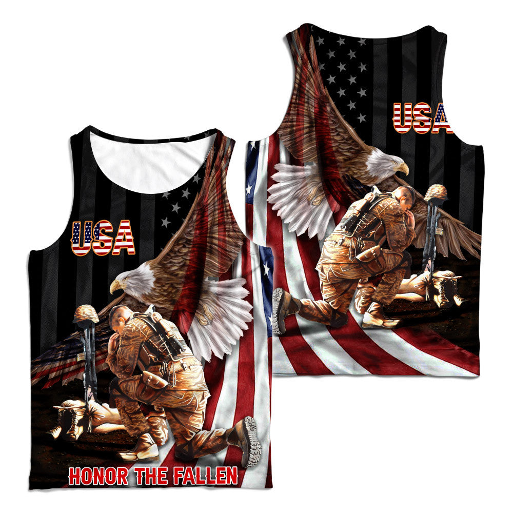 Honor The Fallen Eagle American Independence Day Customized 3D All Over Printed Shirts