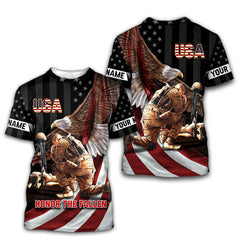 Honor The Fallen Eagle American Independence Day Customized 3D All Over Printed Shirts