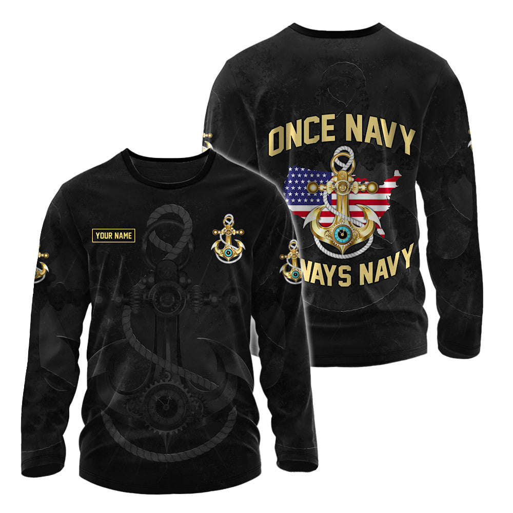 Once Navy Always Navy Independence Day Customized 3D Shirts