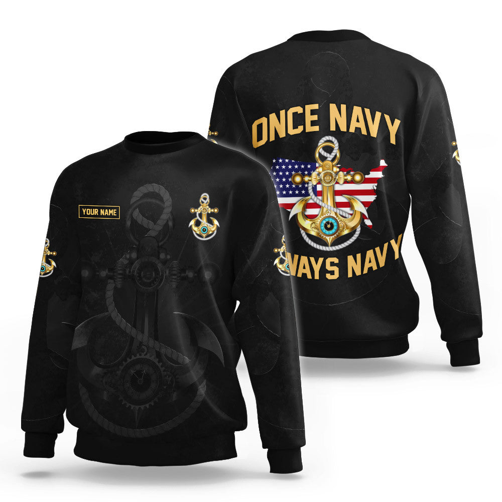 Once Navy Always Navy Independence Day Customized 3D Shirts