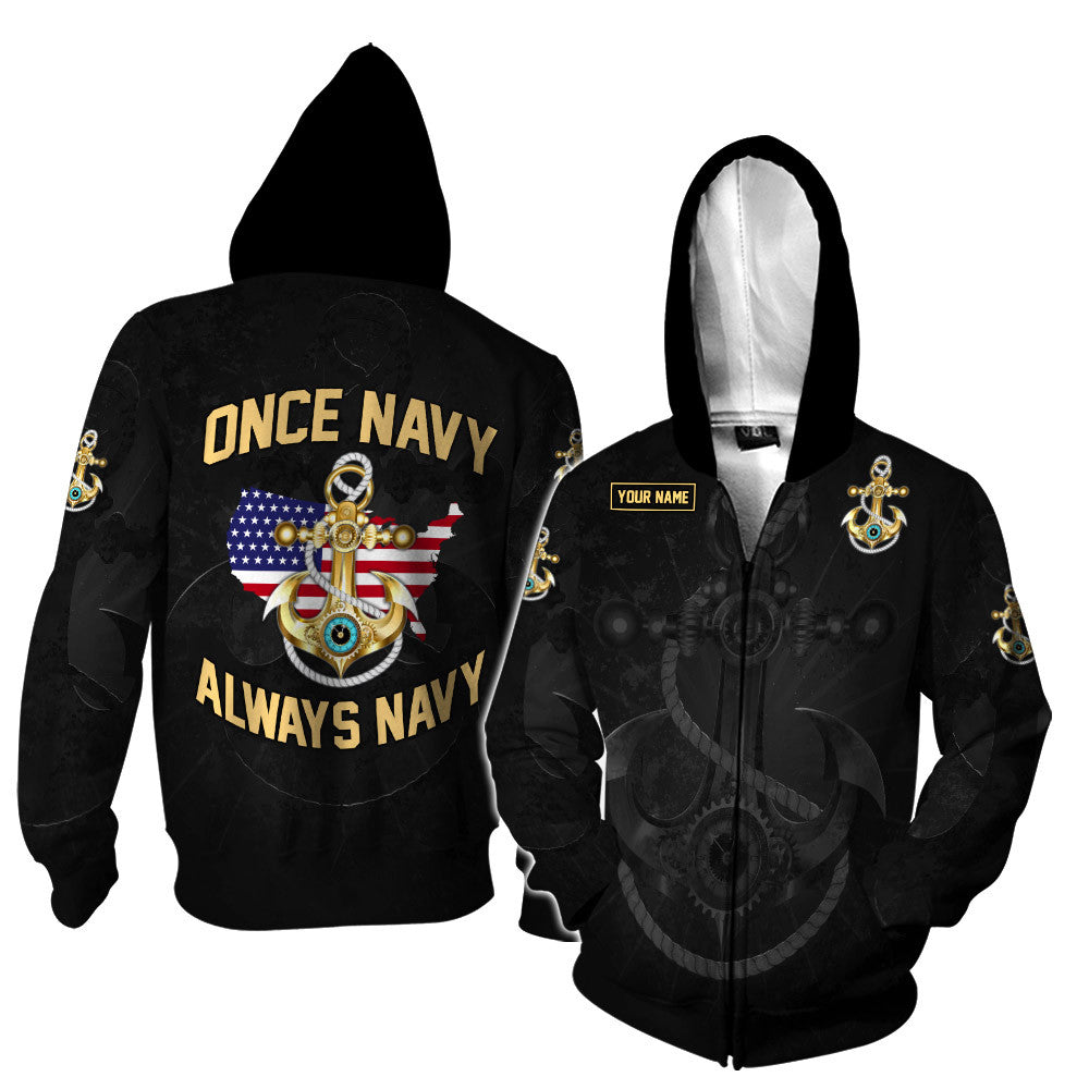 Once Navy Always Navy Independence Day Customized 3D Shirts