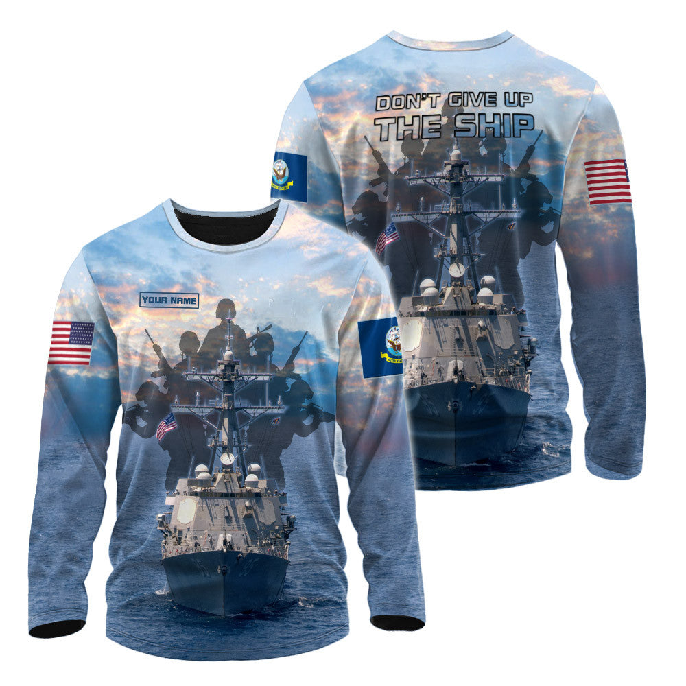 Don’t Give Up The Ship US Navy Independence Day Customized 3D Printed Shirts