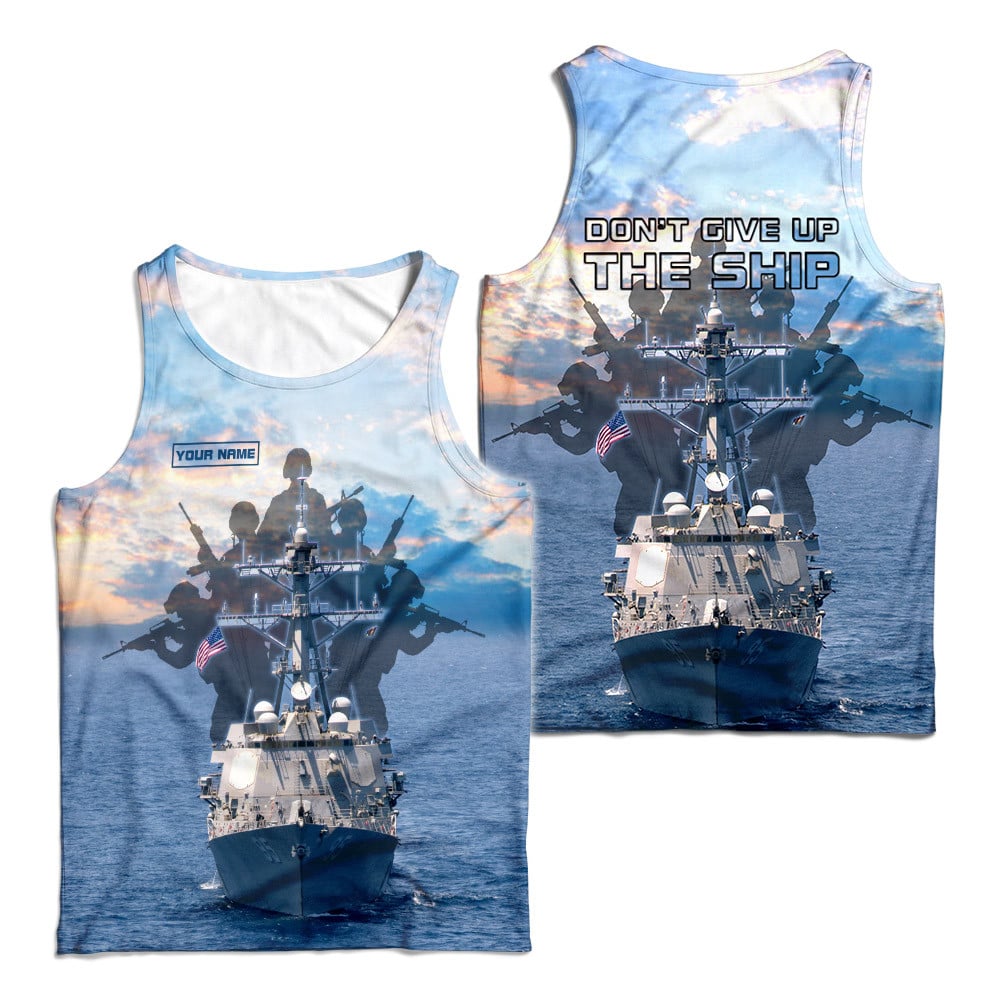 Don’t Give Up The Ship US Navy Independence Day Customized 3D Printed Shirts