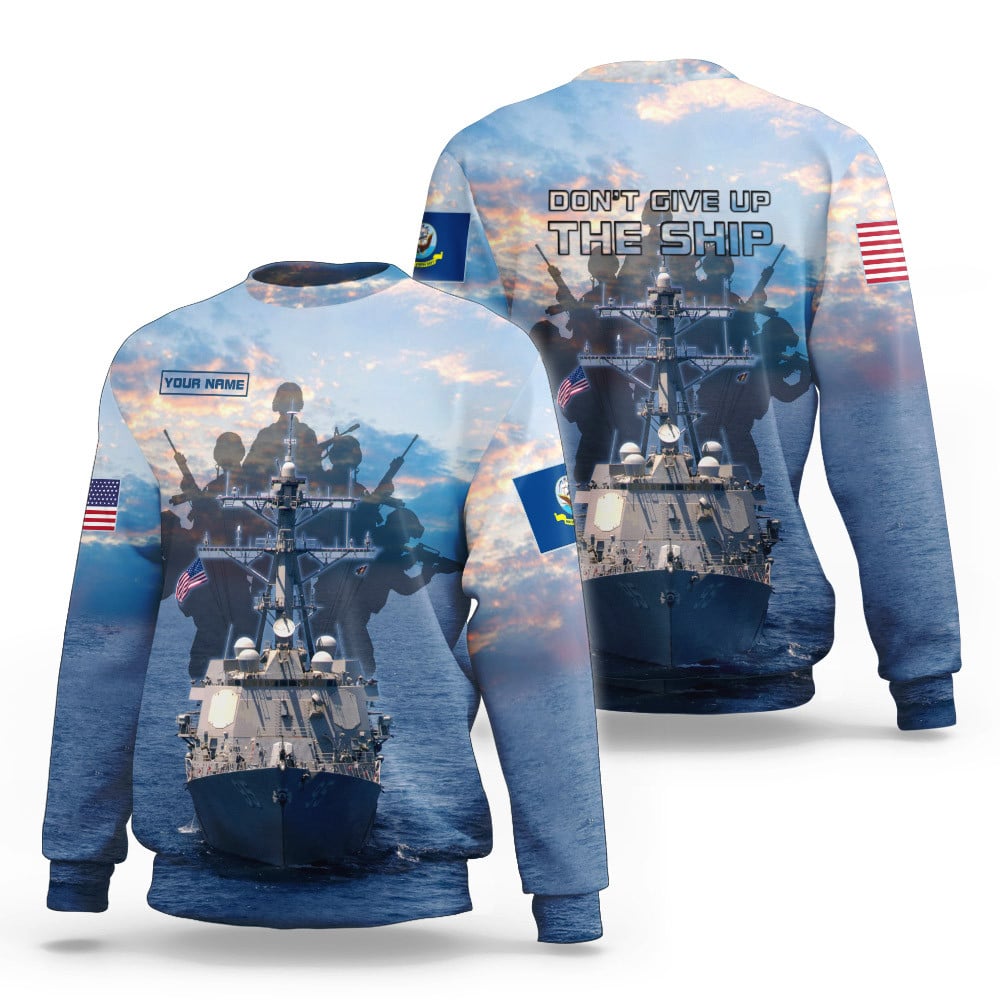 Don’t Give Up The Ship US Navy Independence Day Customized 3D Printed Shirts