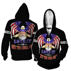 America Love It Or Get The Hell Out Independence Day Customized 3D Shirts