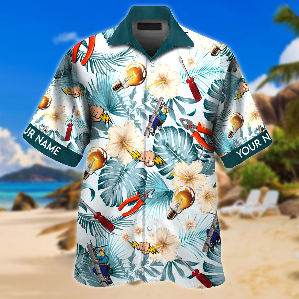 Custom Name Electrician Hawaiian Shirt