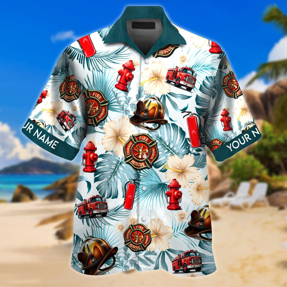 Custom Name Firefighter Hawaiian Shirt