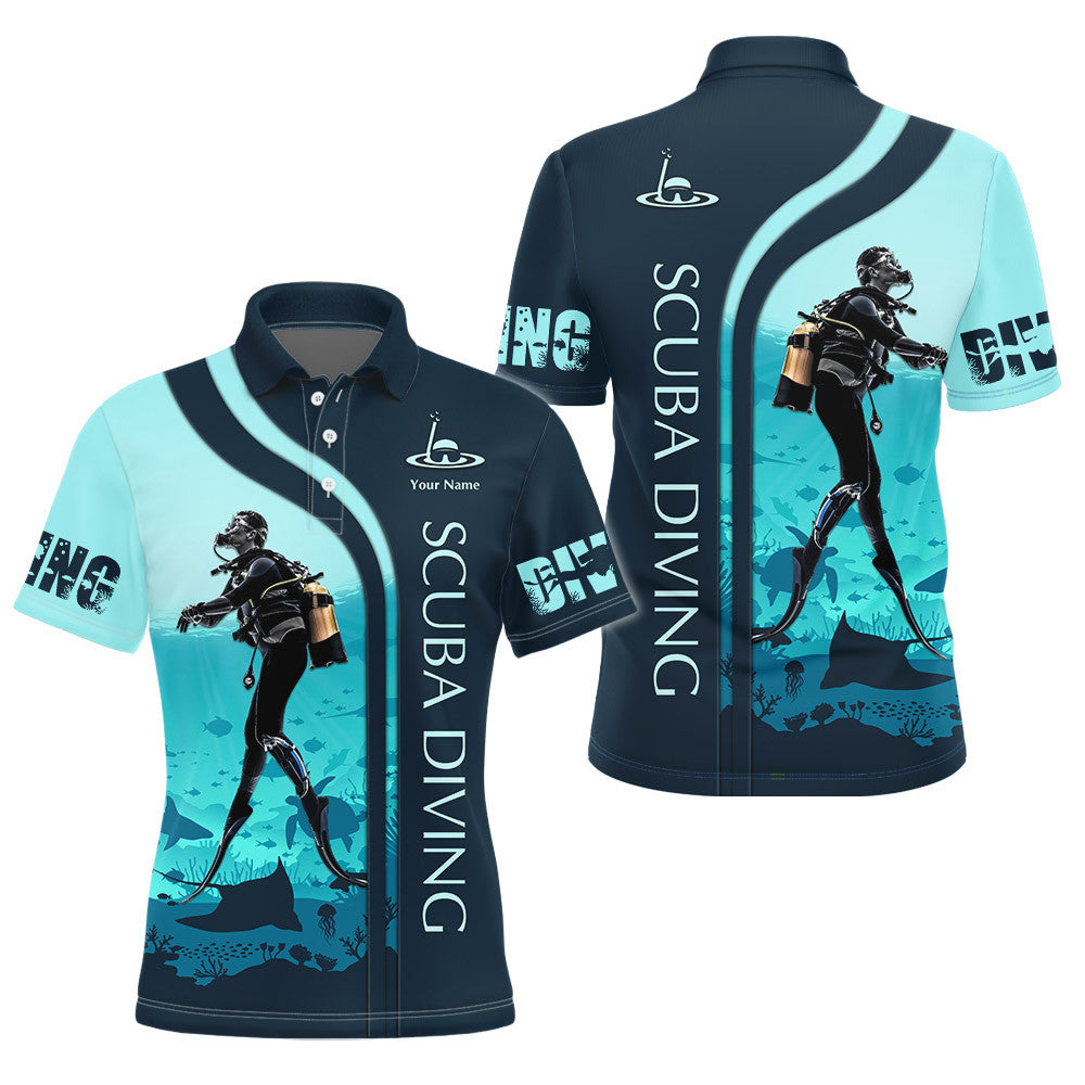 Scuba Diving Tee Shirt Custom Name Scuba Diver Shirts Diving 3D Shirt