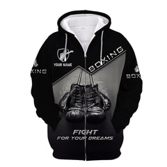 Customize name Boxing Tee Shirt Boxing Gloves 3D Print Shirts Fight For Your Dream