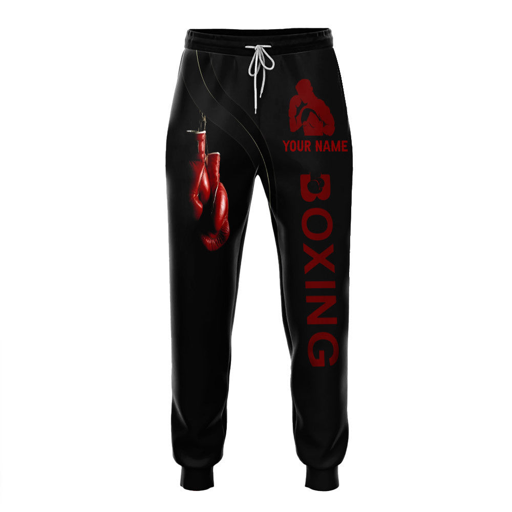 Boxing Custom Sweatpants Gift For Boxing Lovers Red Boxing Gloves 3D Sweatpants