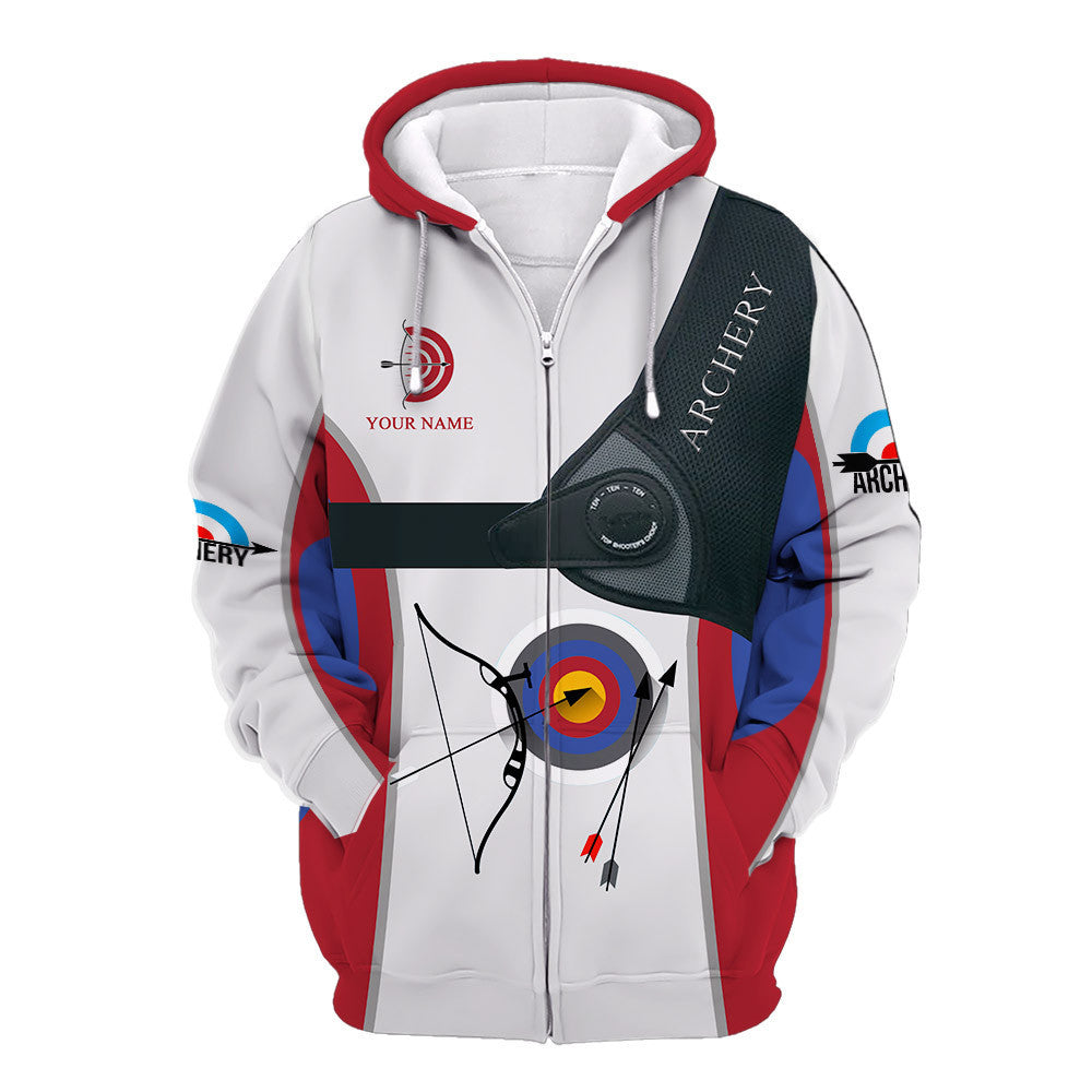 Archery 3D All Over Printed Zipper Hoodie Personalized Name 3D Shirts