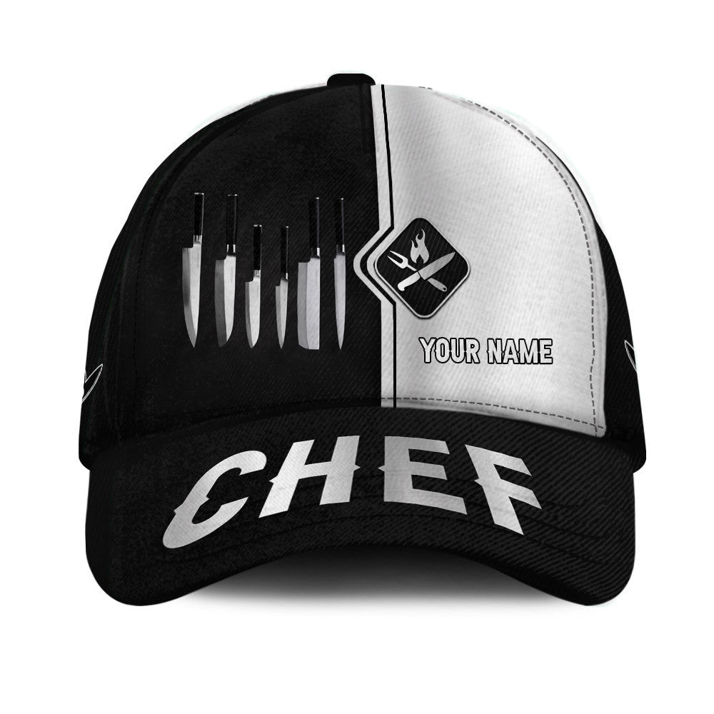 Chef Zipper Hoodie Cook 3D All Over Printed Black & White Custom Name 3D Shirts