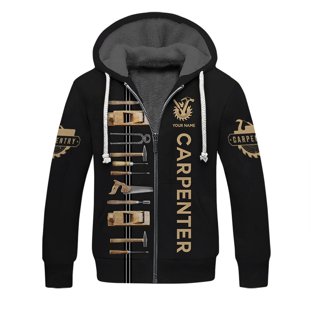 Carpenter Zipper Hoodie Carpenter 3D All Over Printed Custom Name Carpenter 3D Zipper Hoodie