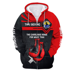 The Carolinas Home For Muay Thai Personalized Shirts Red Muay Thai Gloves 3D Full Print Shirts