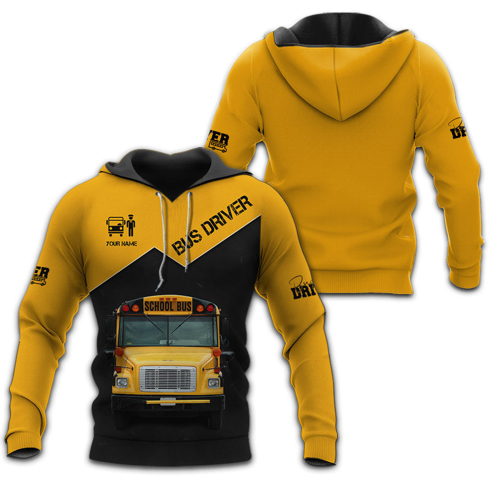 Bus Driver Custom 3D Zipper Hoodie School Bus 3D Full Print Zipper Hoodie School Bus