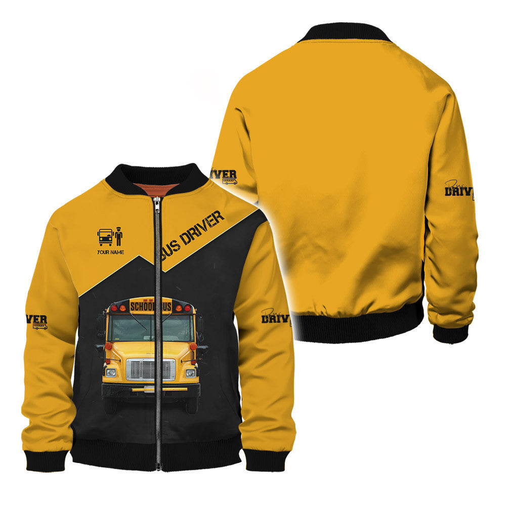 Bus Driver Custom 3D Zipper Hoodie School Bus 3D Full Print Zipper Hoodie School Bus