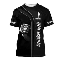 Muay Thai 3D Tee Shirt Thai Boxing Customize name T Shirt Gift For Muay Thai Lovers