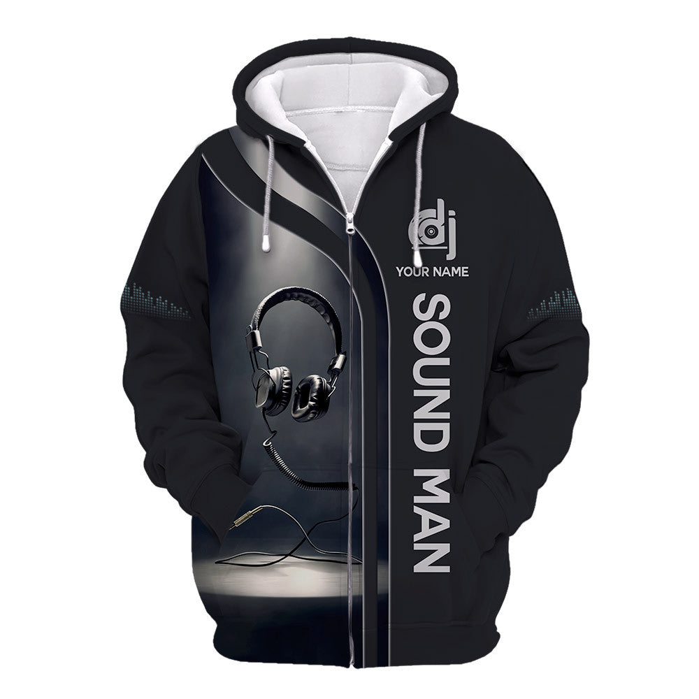 DJ Sound Man Headphone 3D Tee Shirt Sound Man Custom T Shirt Gift For DJ Sound Man