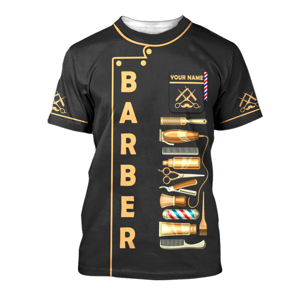 Barber Tools 3D Personalized Shirt Barber Shirt Barber Uniform