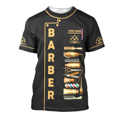 Barber Tools 3D Personalized Zipper Hoodie Barber Shirt Barber Uniform