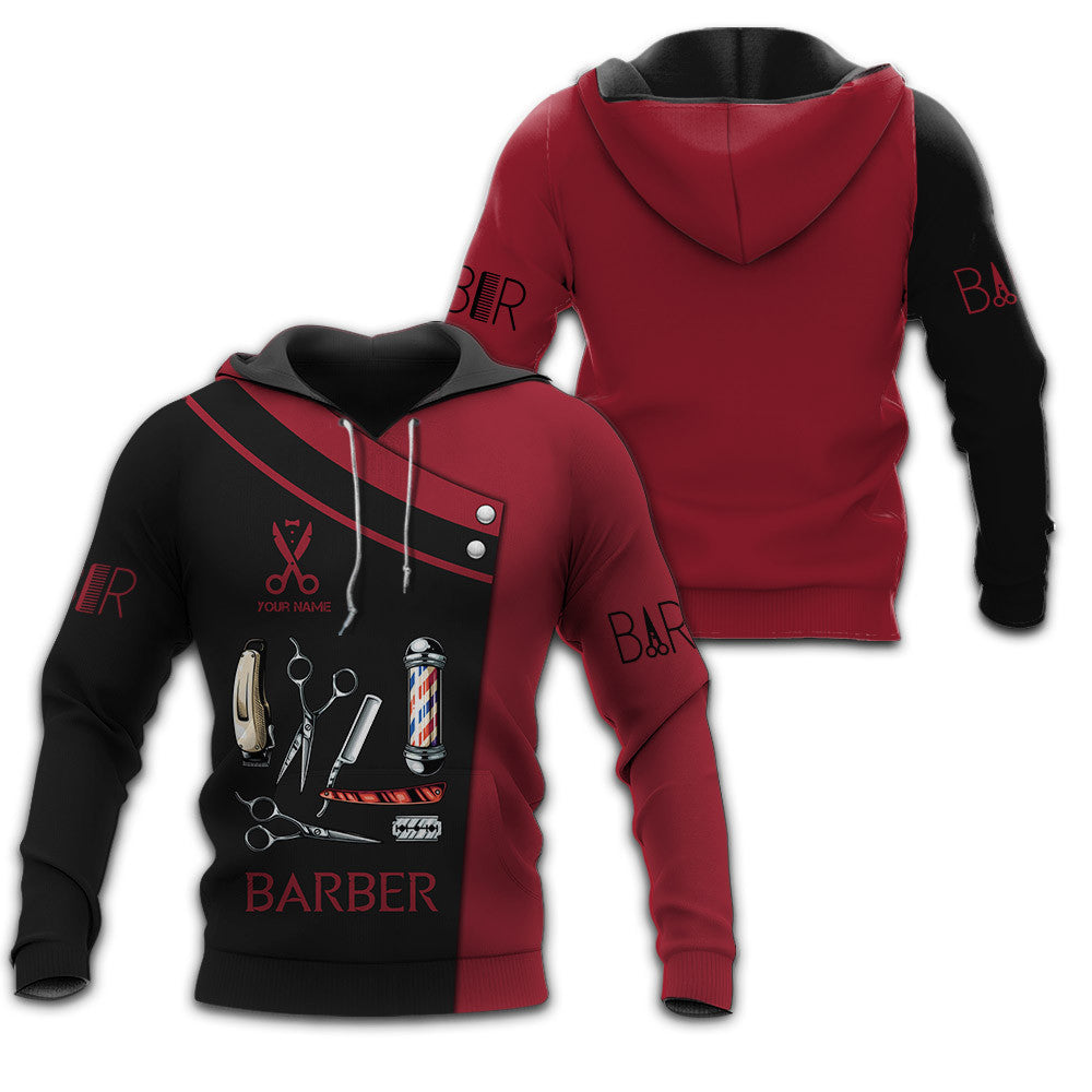 Barber Clothing 3D All Over Print Personalized Zipper Hoodie Barber Uniform