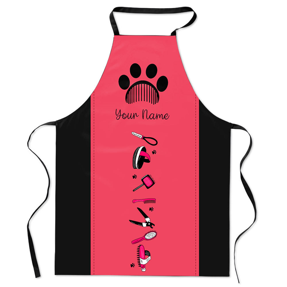 Dog Style Grooming Salon Uniform 3D Custom Zipper Hoodie Groomer Zipper Hoodie Black & Pink