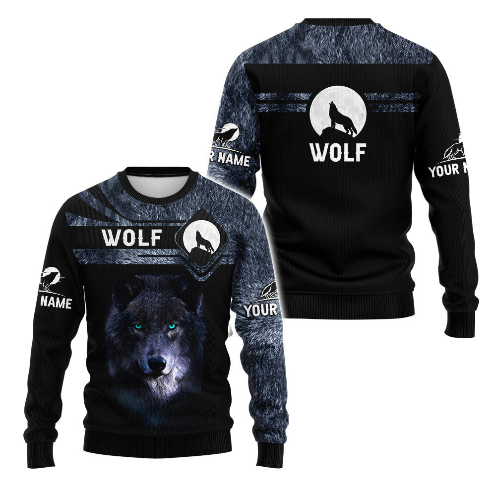 Wolf Black Night 3D Tee Shirt Wolf Custom T Shirt Gift For Wolf Lovers