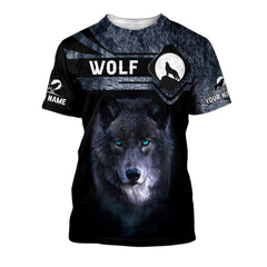 Wolf Black Night 3D Tee Shirt Wolf Custom T Shirt Gift For Wolf Lovers