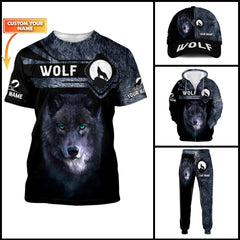 Wolf Black Night 3D Tee Shirt Wolf Custom T Shirt Gift For Wolf Lovers