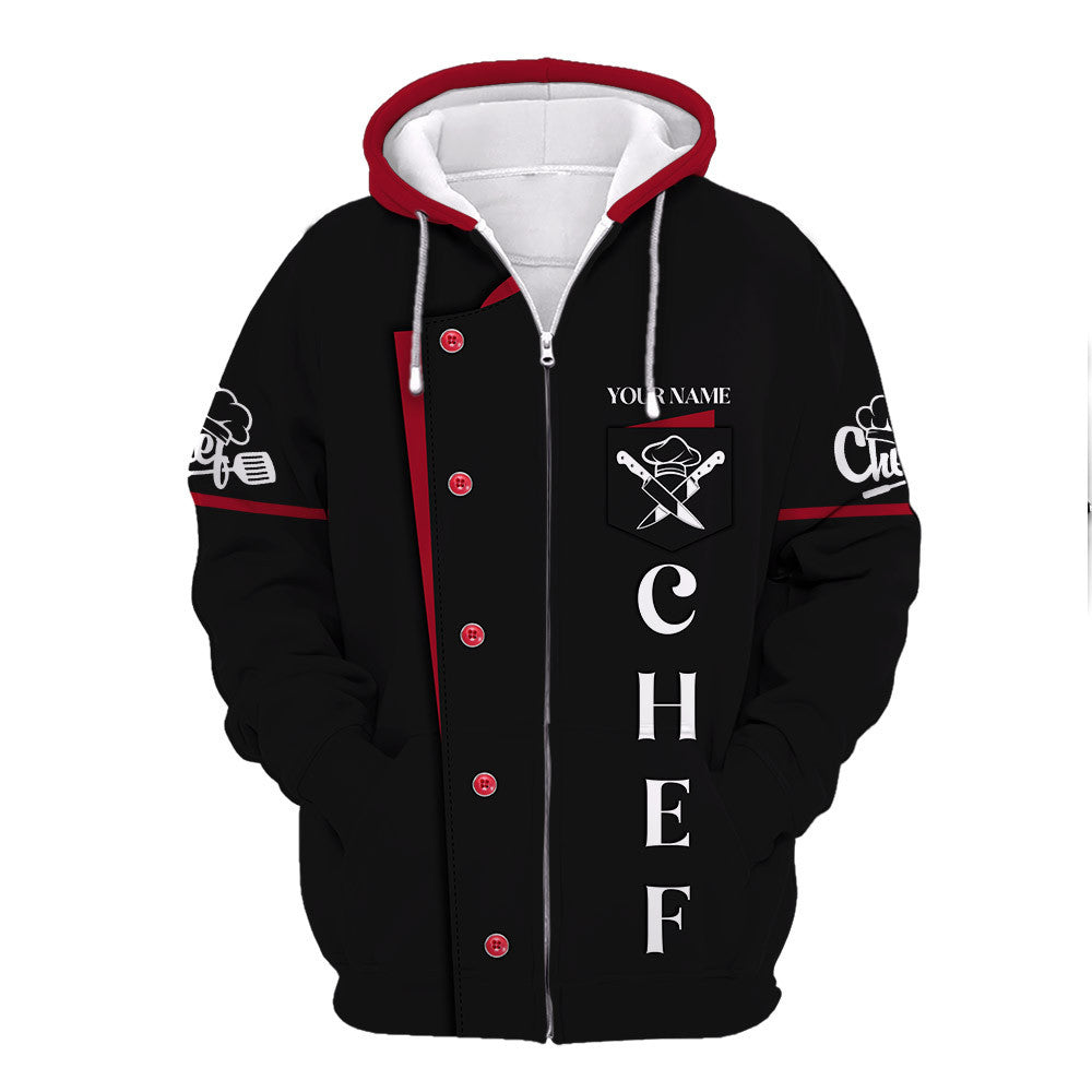 Chef Uniforms Chef Wear & Chef Clothing for Restaurants Custom name Chef Zipper Hoodie