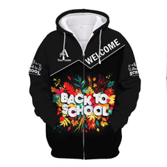 3D Realistic Back To School Personalized Gifts Zipper Hoodie