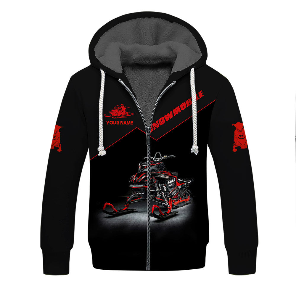 Snowmobile Zipper Hoodie Snowmobile Personalized Name 3D Zipper Hoodie Gift For Snowmobile Lovers