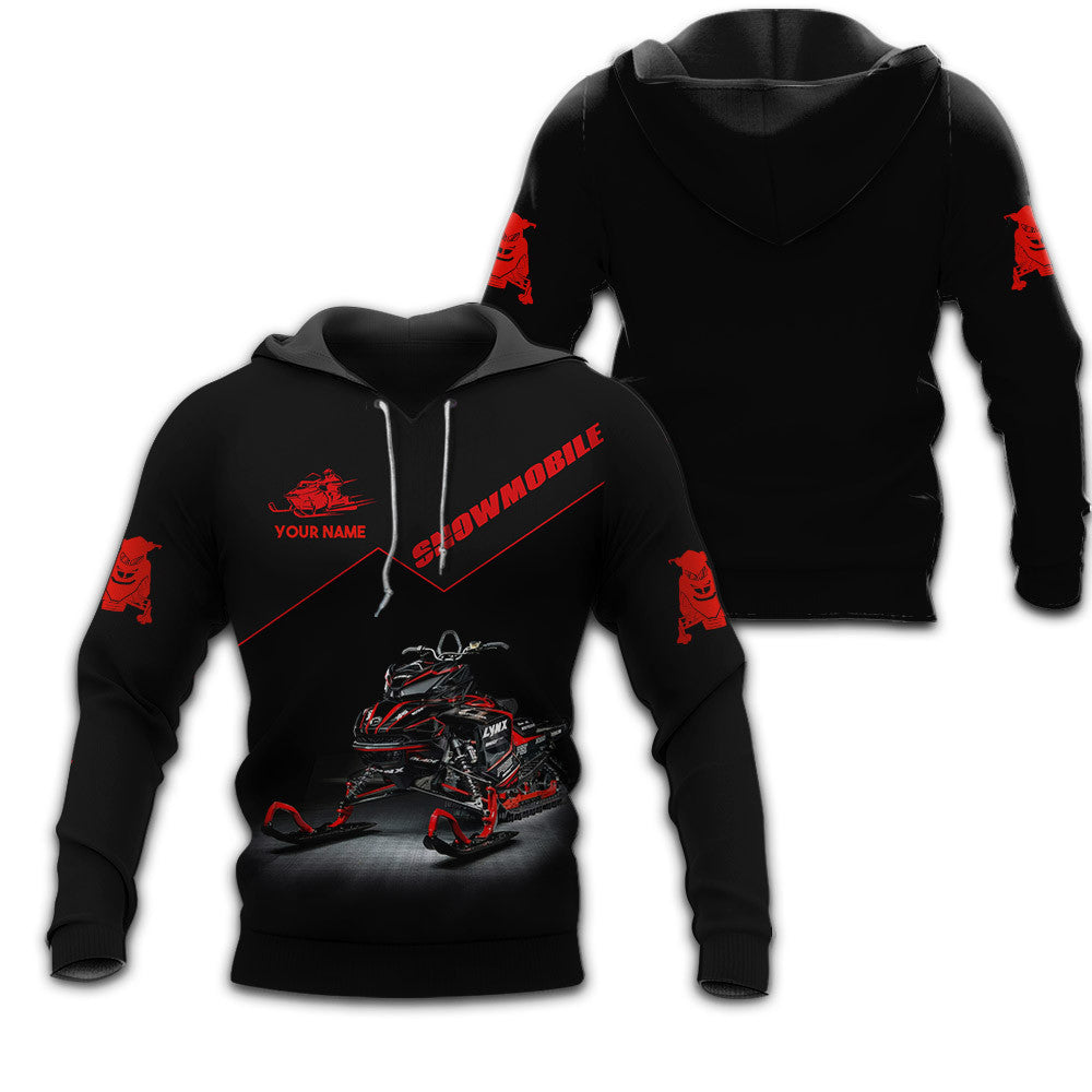 Snowmobile Zipper Hoodie Snowmobile Personalized Name 3D Zipper Hoodie Gift For Snowmobile Lovers