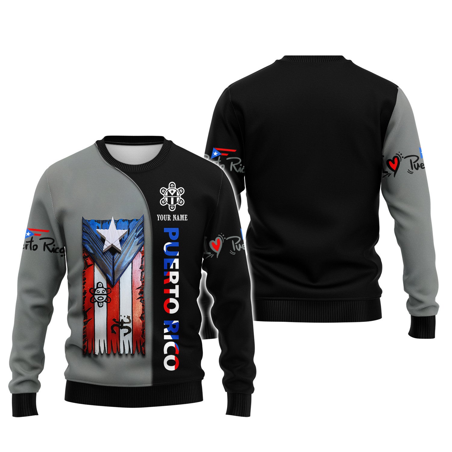 Custom Puerto Rico Zipper Hoodie Puerto Rico Shirts 3D Zipper Hoodie