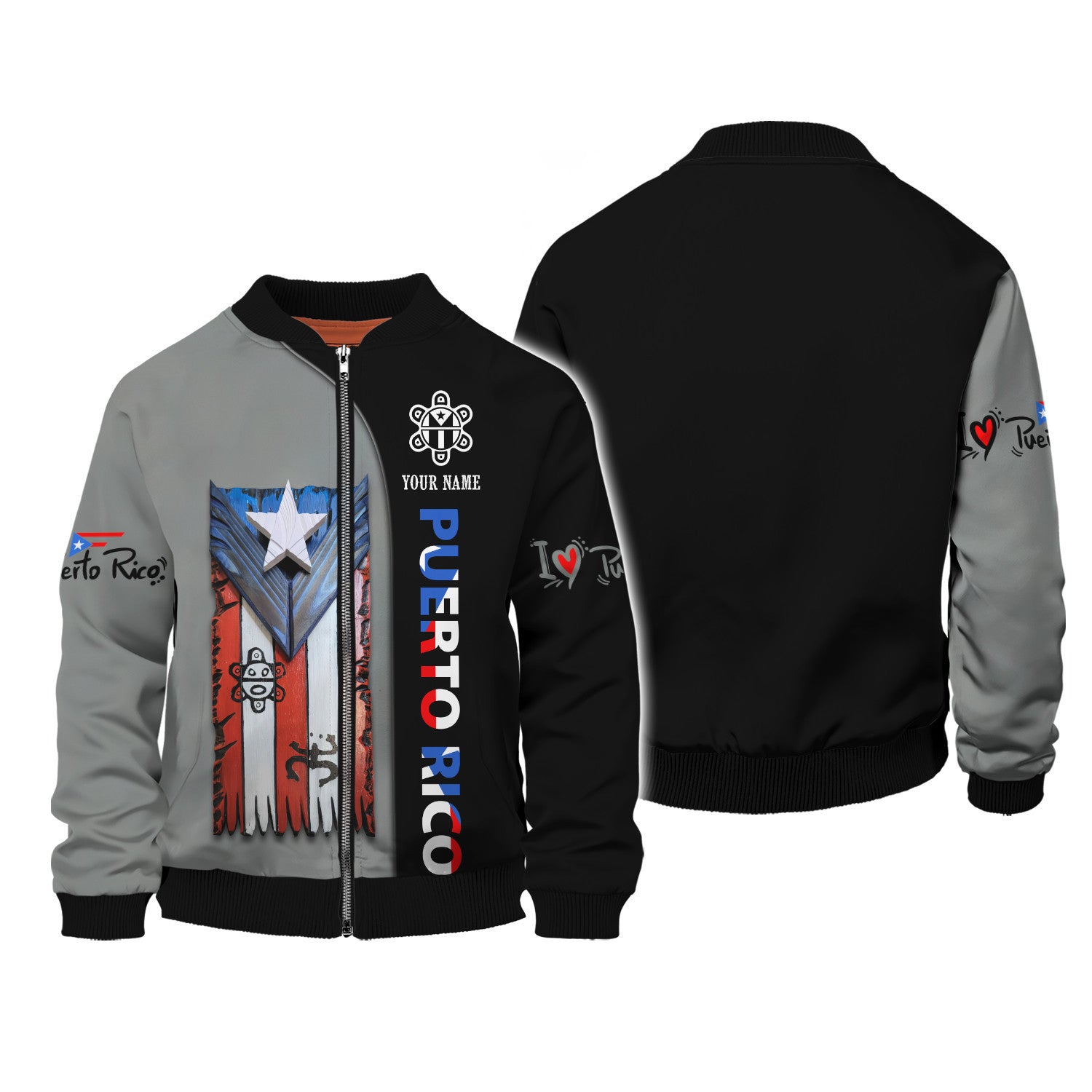 Custom Puerto Rico Zipper Hoodie Puerto Rico Shirts 3D Zipper Hoodie