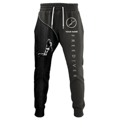 Custom Name Freediving Sweatpants Freediving 3D Sweatpants Gift For Divers