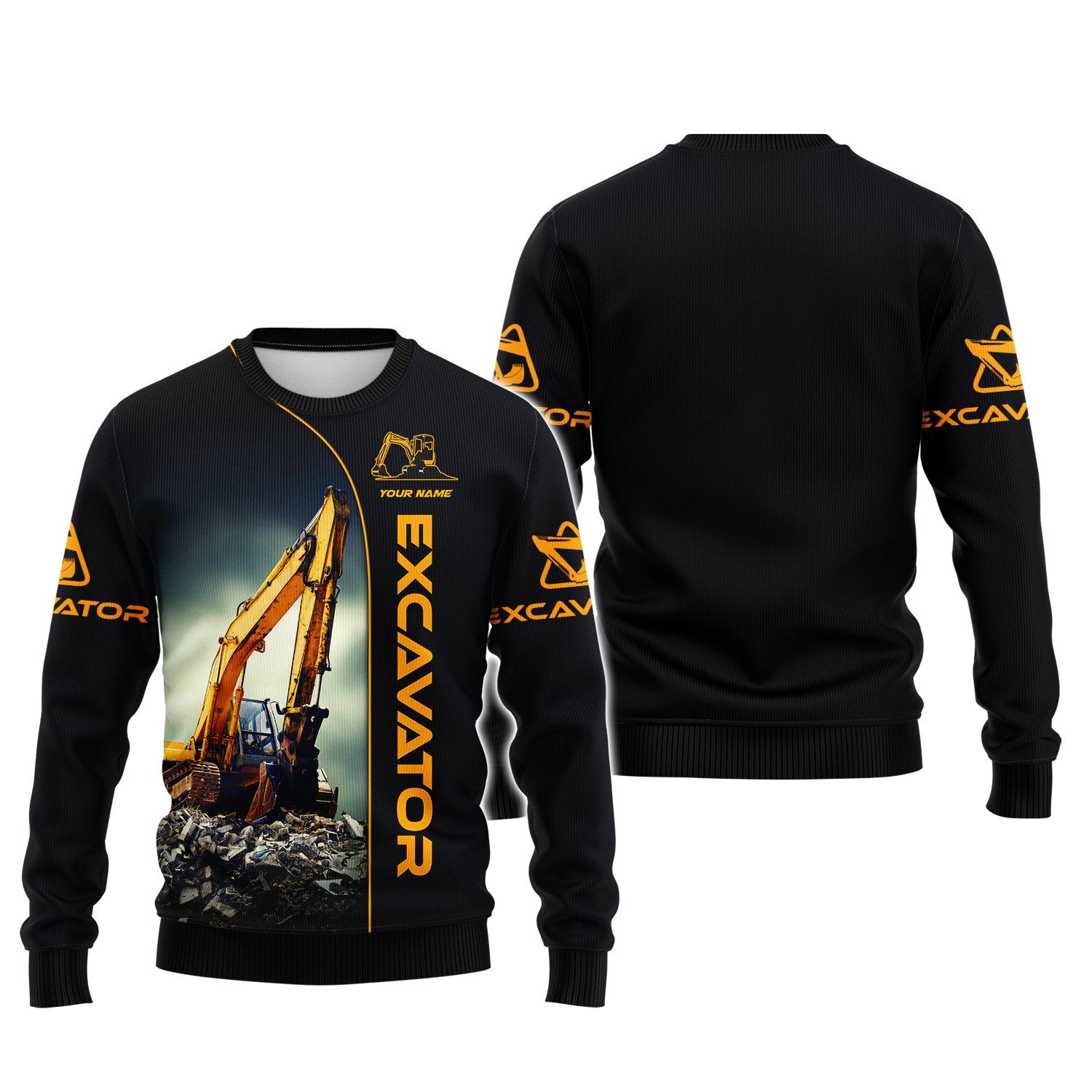 Excavator 3D Zipper Hoodie Excavator Custom Zipper Hoodie Gift For Excavator Lovers