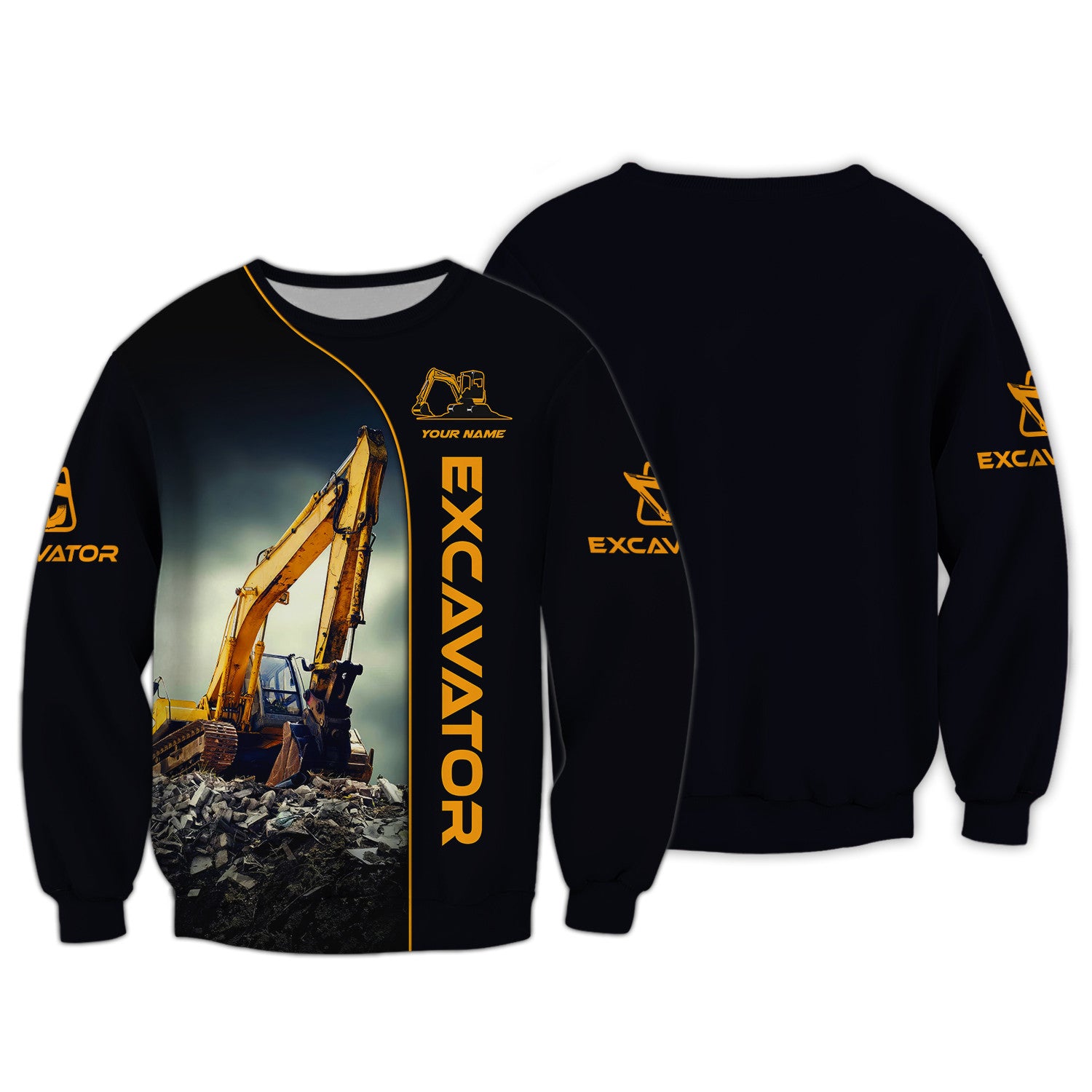 Excavator 3D Zipper Hoodie Excavator Custom Zipper Hoodie Gift For Excavator Lovers