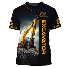 Excavator 3D Zipper Hoodie Excavator Custom Zipper Hoodie Gift For Excavator Lovers