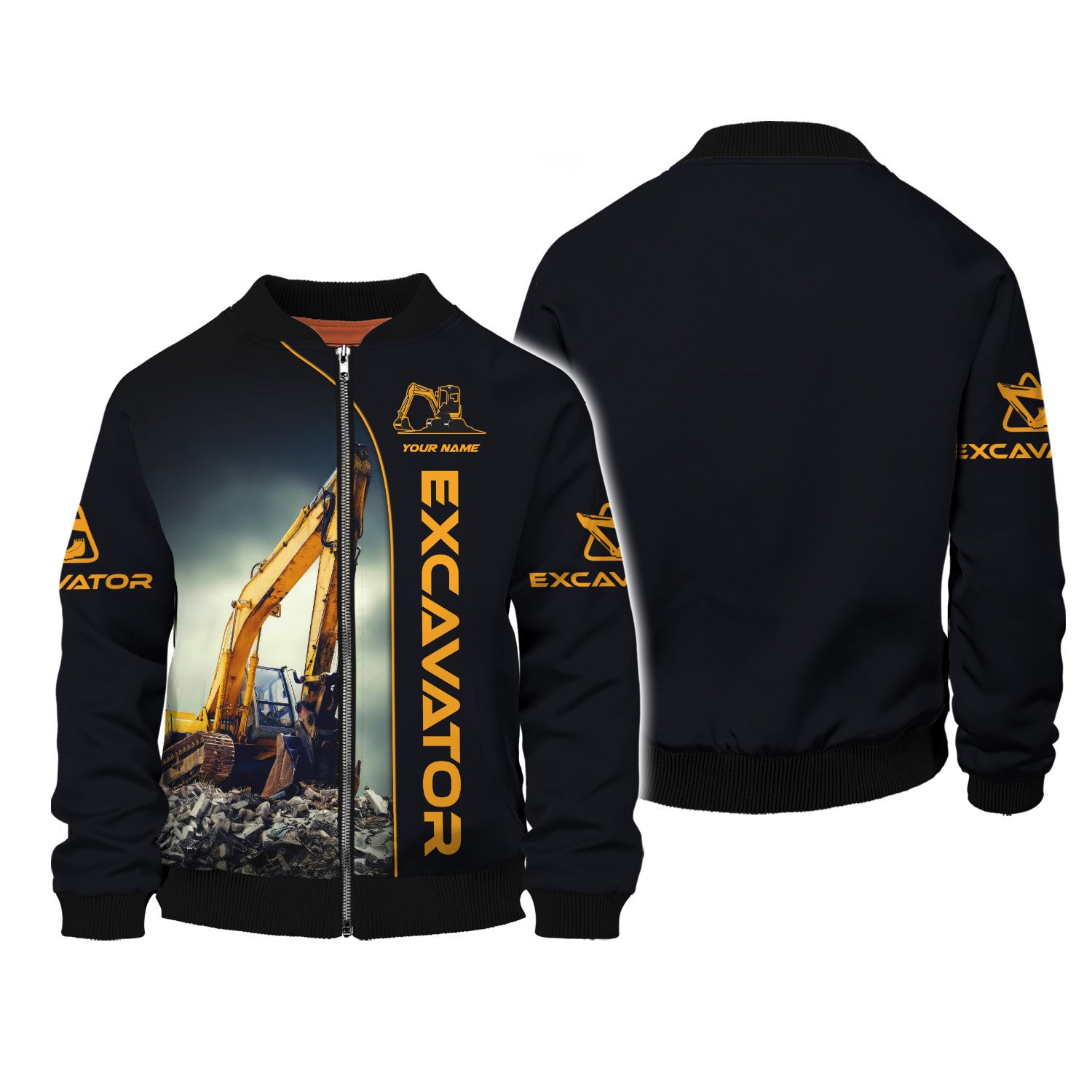 Excavator 3D Zipper Hoodie Excavator Custom Zipper Hoodie Gift For Excavator Lovers