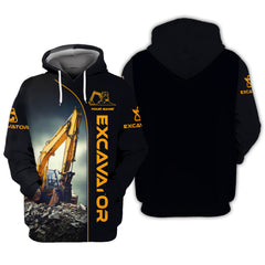 Excavator 3D Zipper Hoodie Excavator Custom Zipper Hoodie Gift For Excavator Lovers