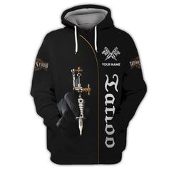 Tattoo Zipper Hoodie Custom Tattoo Personalized Name 3D Zipper Hoodie