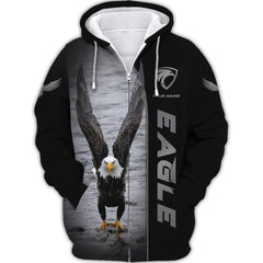 Eagle 3D Zipper Hoodie Eagle Personalized Zipper Hoodie Gift For Eagle Lovers