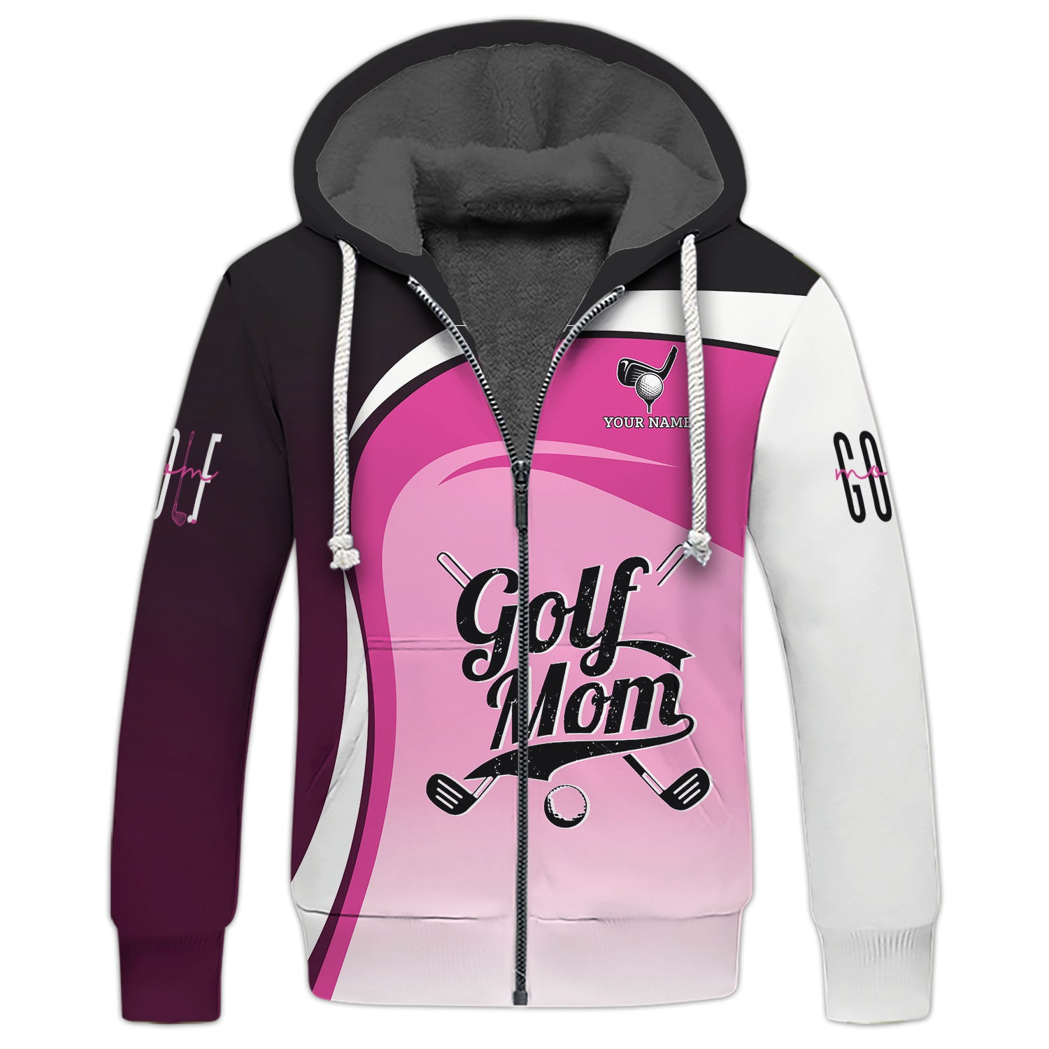 Golf Personalized Name 3D Zipper Hoodie Gift For Golf Lovers